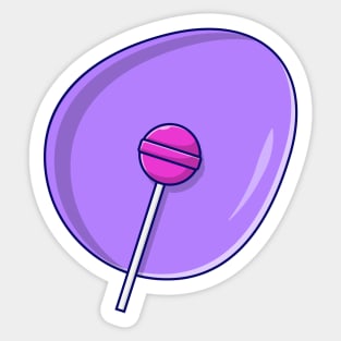 Lollipop on Plate Sticker